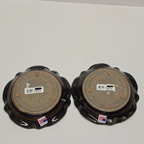 Native American Navajo Stoneware Pottery Crackle Glass Candle Holder Set NEW - Picture 5 of 9